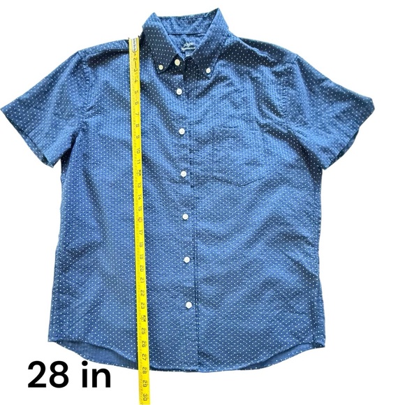 J.Crew Shirt Men Short Sleeve Blue Polka Dot Size L Button-Up NWT - Picture 6 of 11